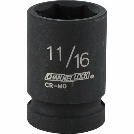 CHANNELLOCK 1/2 In. Drive 11/16 In. 6-Point Shallow Standard Impact Socket 313181